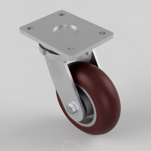 Ergonomic Polyurethane Plate Swivel Castor 150mm 575kg Load