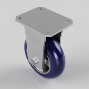 Softer Ergonomic Polyurethane Plate Fixed Castor 160mm 550kg Load