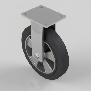 Elastic Rubber on Aluminium Plate Fixed Castor 250mm 650kg Load