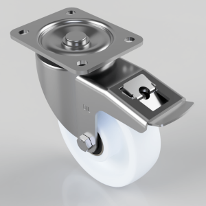 Nylon Plate Swivel Castor Brake 150mm 700kg Load
