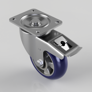 Soft Ergonomic Speed Polyurethane Plate Swivel Castor Brake 150mm 500kg Load