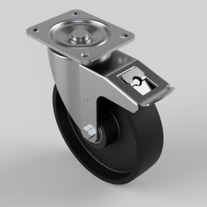 Cast Iron Plate Swivel Castor Brake 200mm 700kg Load