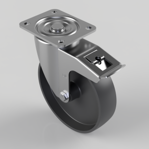 Thermoplastic Plate Swivel Castor Brake 200mm 500kg Load