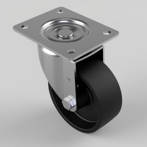 Cast Iron Plate Swivel Castor 125mm 500kg Load