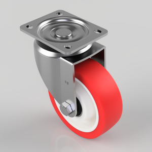 Polyurethane Nylon Plate Swivel Castor 125mm 350kg Load