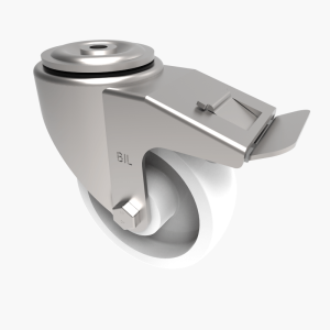 Nylon Bolt Hole Swivel Castor Brake 125mm 400kg Load