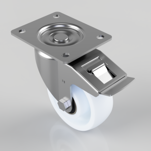 Nylon Plate Swivel Castor Brake 125mm 500kg Load