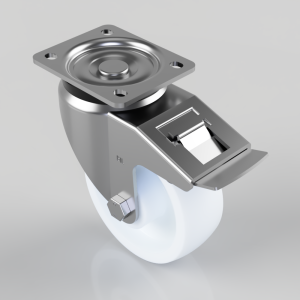 Nylon Plate Swivel Castor Brake 125mm 500kg Load