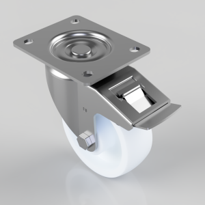 Nylon Plate Swivel Castor Brake 125mm 500kg Load
