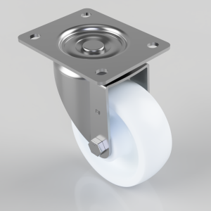 Nylon Plate Swivel Castor 125mm 500kg Load