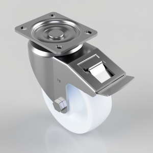 Nylon Plate Swivel Castor Brake 125mm 500kg Load
