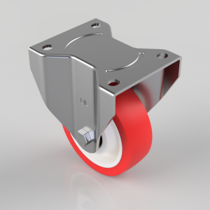 Polyurethane Nylon Plate Fixed Castor 125mm 350kg Load