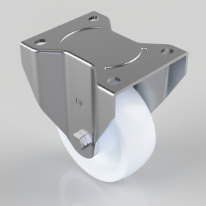 Nylon Plate Fixed Castor 125mm 500kg Load