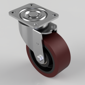 Polyurethane Cast Iron Plate Swivel Castor 150mm 1000kg Load