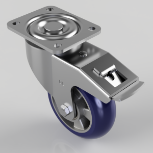Soft Ergonomic Speed Polyurethane Plate Swivel Castor Brake 150mm 500kg Load