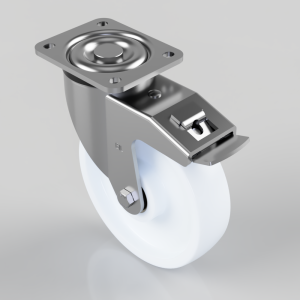 Nylon Plate Swivel Castor Brake 200mm 1000kg Load