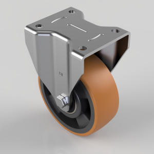 Polyurethane Nylon Plate Fixed Castor 125mm 400kg Load