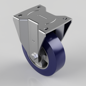 Soft Speed Polyurethane Plate Fixed Castor 160mm 550kg Load
