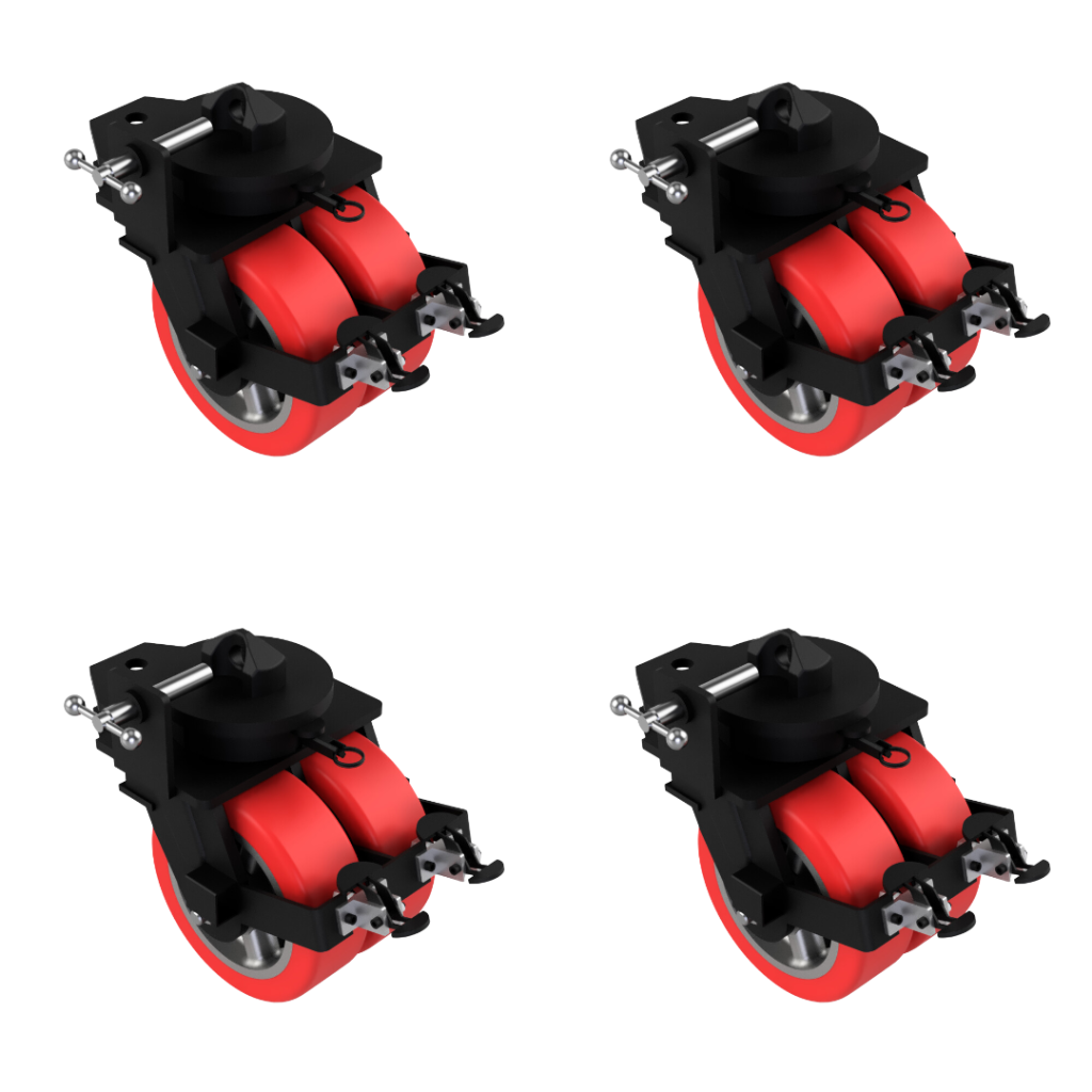 Set of 4 x 254mm ISO Braked Container Castors Load Capacity per set (4 ...