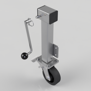 Removable Handle Elastic Rubber Cast Iron Plate Swivel Castor Brake Locking Castor 150mm 350kg Load