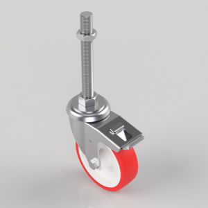 Polyurethane Swivel Castor Brake 125mm 300kg Load