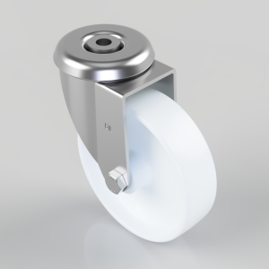 Nylon Bolt Hole Swivel Castor 125mm 300kg Load