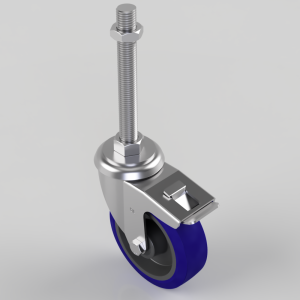Rubber Swivel Castor Brake 125mm 250kg Load