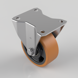 Polyurethane Nylon Plate Fixed Castor 100mm 300kg Load