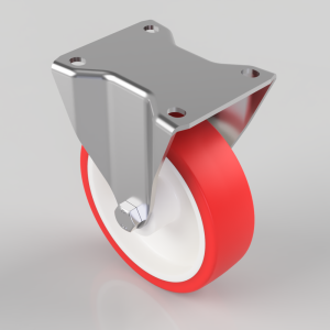 Polyurethane Nylon Plate Fixed Castor 125mm 300kg Load