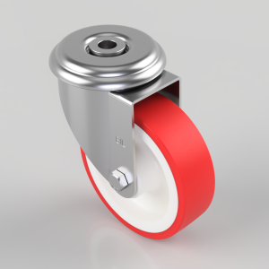 Polyurethane Nylon Bolt Hole Swivel Castor 100mm 180kg Load