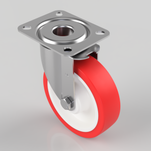 Polyurethane Nylon Plate Swivel Castor 125mm 200kg Load