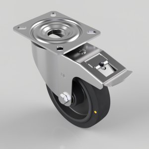 Electrically Conductive Rubber Plate Swivel Castor Brake 150mm 300kg