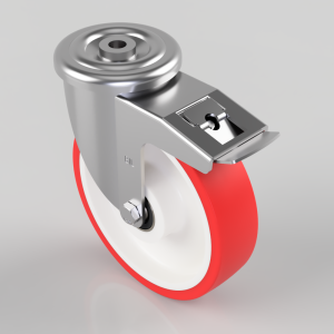 Stainless Steel Polyurethane Nylon Bolt Hole Swivel Castor Brake 200mm 700kg Load