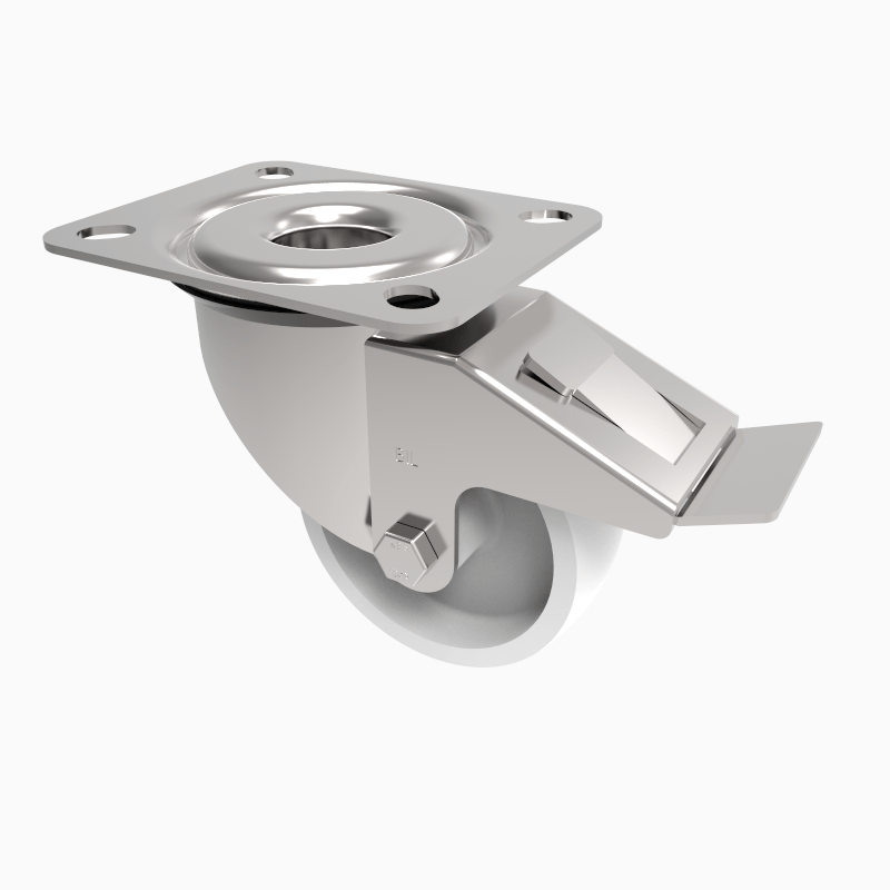 Nylon Plate Swivel Castor Brake 80mm 150kg Load | BIL Group