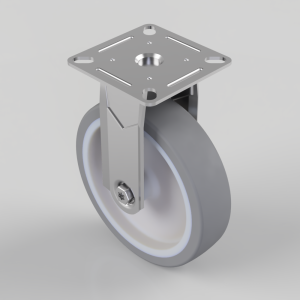 Rubber Fixed Castor Plate 100mm 70kg