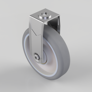 Rubber Fixed Castor Bolthole 100mm 70kg