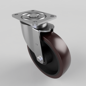 Polyurethane Cast Iron Plate Swivel Castor 200mm 1000kg Load