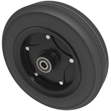 Black rubber castor wheel