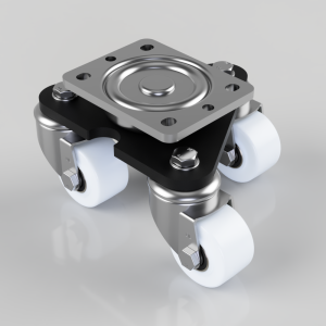 Scenery Skate Nylon Plate Swivel Castor 65mm 300kg Load