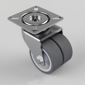 Thermoplastic Rubber on Polypropylene Plate Swivel Castor 50mm 80kg load