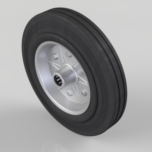 Pressed Steel Centre Wheel with Cushion Rubber Tyre 300mm 300kg Load