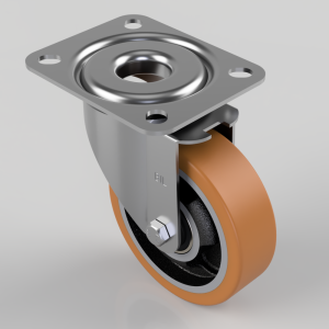 Polyurethane Cast Iron Plate Swivel Castor 100mm 180kg Load