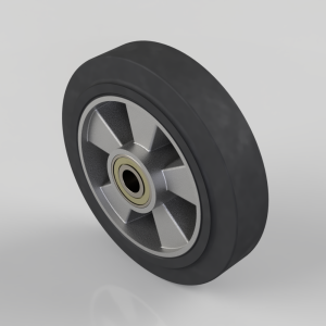 Elastic Rubber on Aluminium 200mm Ball Bearing Wheel 400kg Load