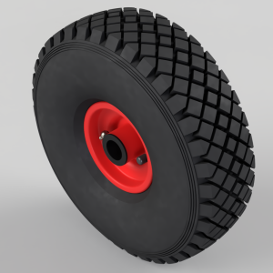 Pneumatic Rubber on Pressed Steel 300mm Plain Bore Wheel 150kg Load