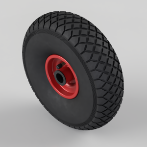 Pneumatic Rubber on Pressed Steel 300mm Plain Bore Wheel 150kg Load