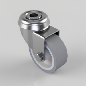 Thermoplastic Rubber on Polypropylene Bolt Hole Swivel Castor 50mm 50kg Load