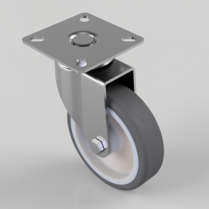Thermoplastic Rubber on Polypropylene Plate Swivel Castor 100mm 80kg Load