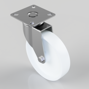 Polypropylene Plate Swivel Castor 125mm 100kg Load