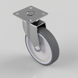 Thermoplastic Rubber on Polypropylene Plate Swivel Castor 125mm 100kg Load