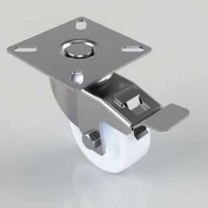 Polypropylene Plate Swivel Castor Brake 50mm 50kg Load